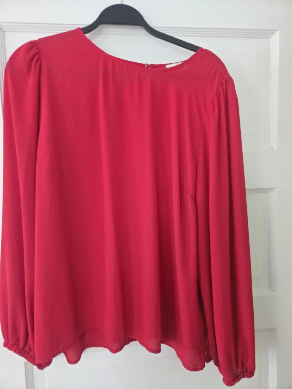 LOFT Red Long-Sleeve Blouse - Elegant Women's Top